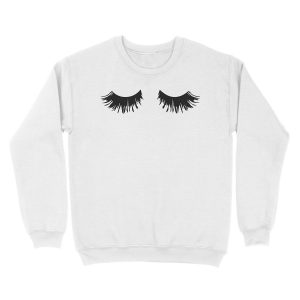 Alternative view of Eyelash Print Unisex Crewneck Sweatshirt