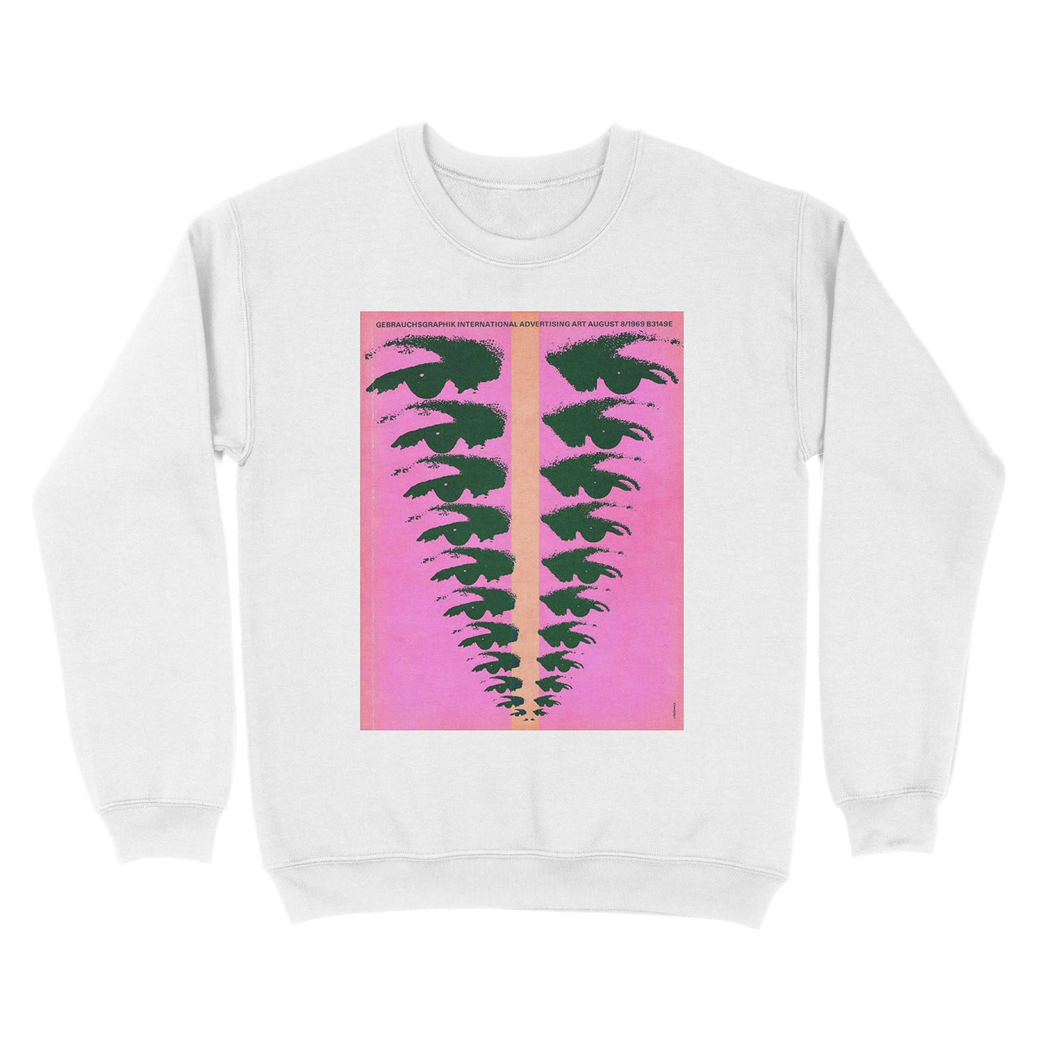 eyes pink vintage poster Unisex Crewneck Sweatshirt - Image 2