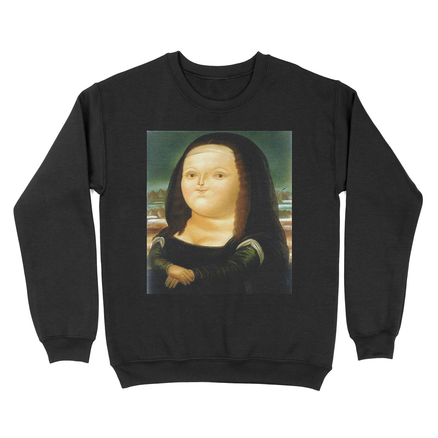 Fat Mona Lisa Unisex Crewneck Sweatshirt