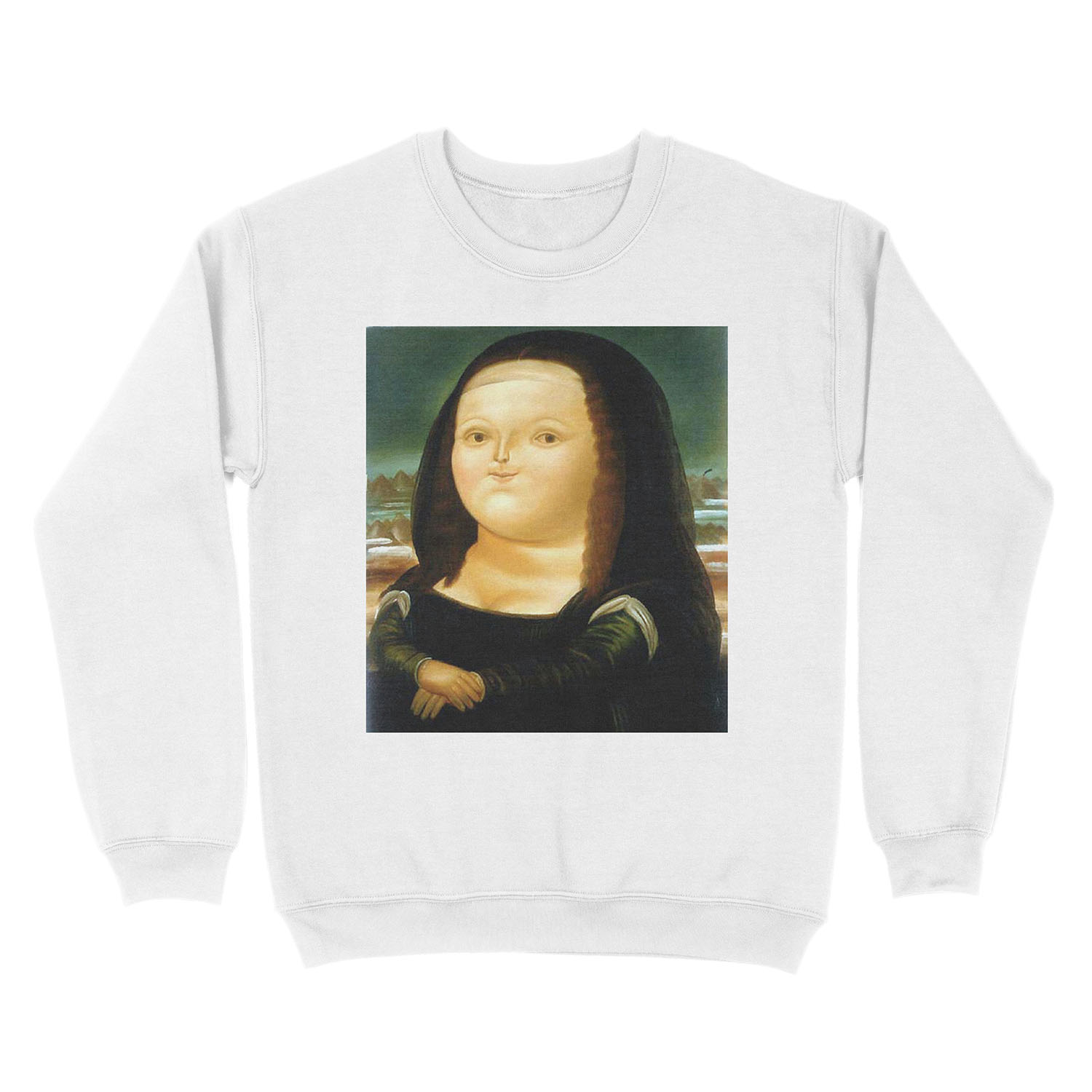 Fat Mona Lisa Unisex Crewneck Sweatshirt - Image 2