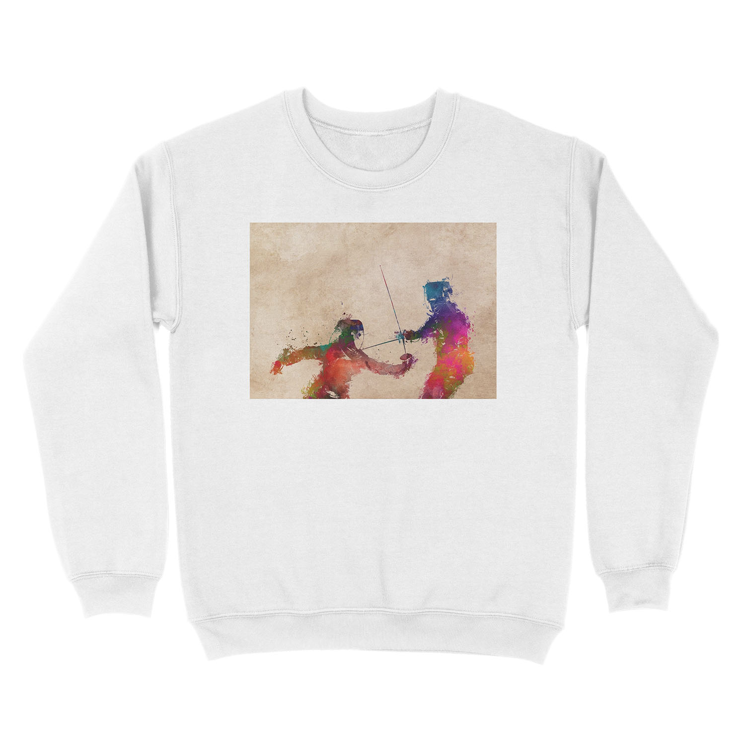 Fencing sport art #fencing Unisex Crewneck Sweatshirt - Image 2