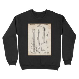 Fender Precision Bass Guitar US Patent Art Unisex Crewneck Sweatshirt