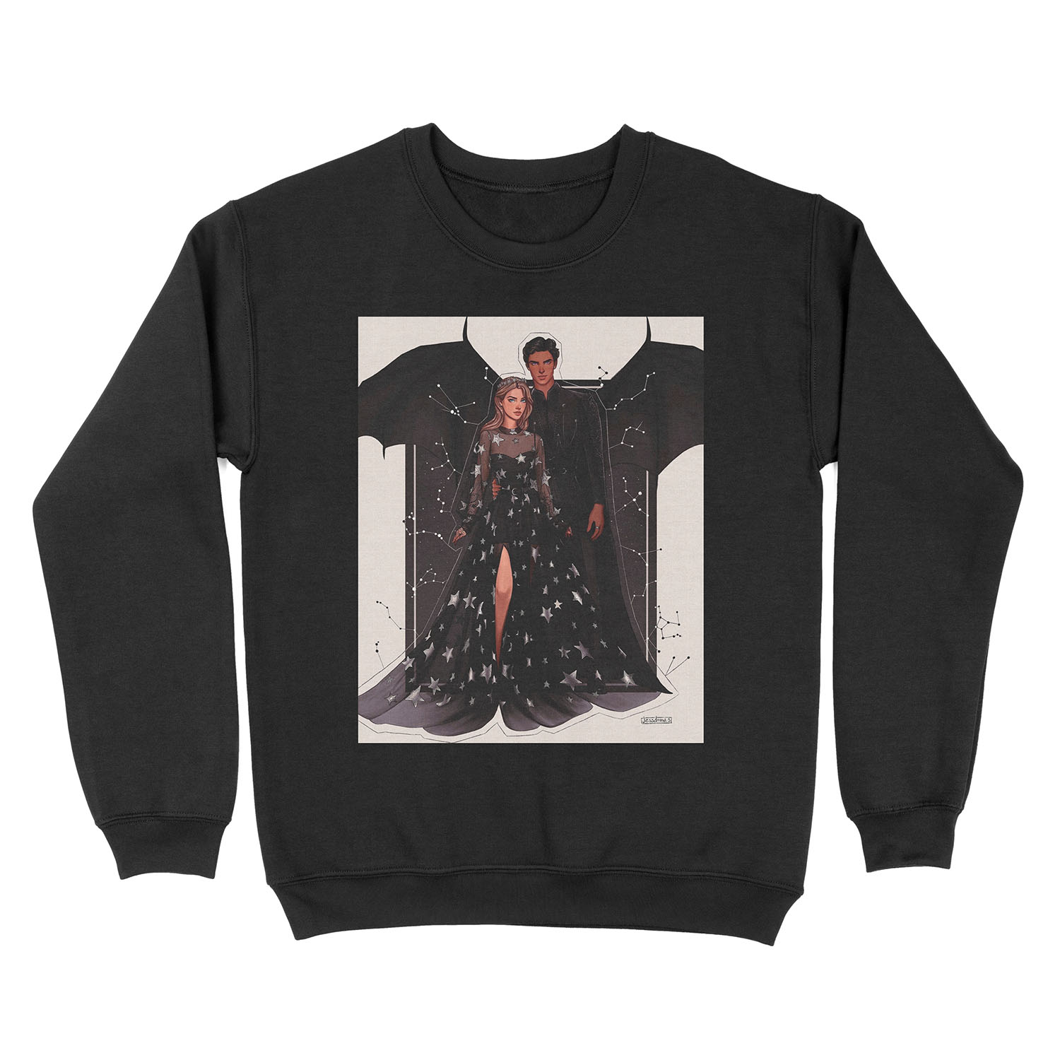 Feyre and Rhysand fanart. Unisex Crewneck Sweatshirt