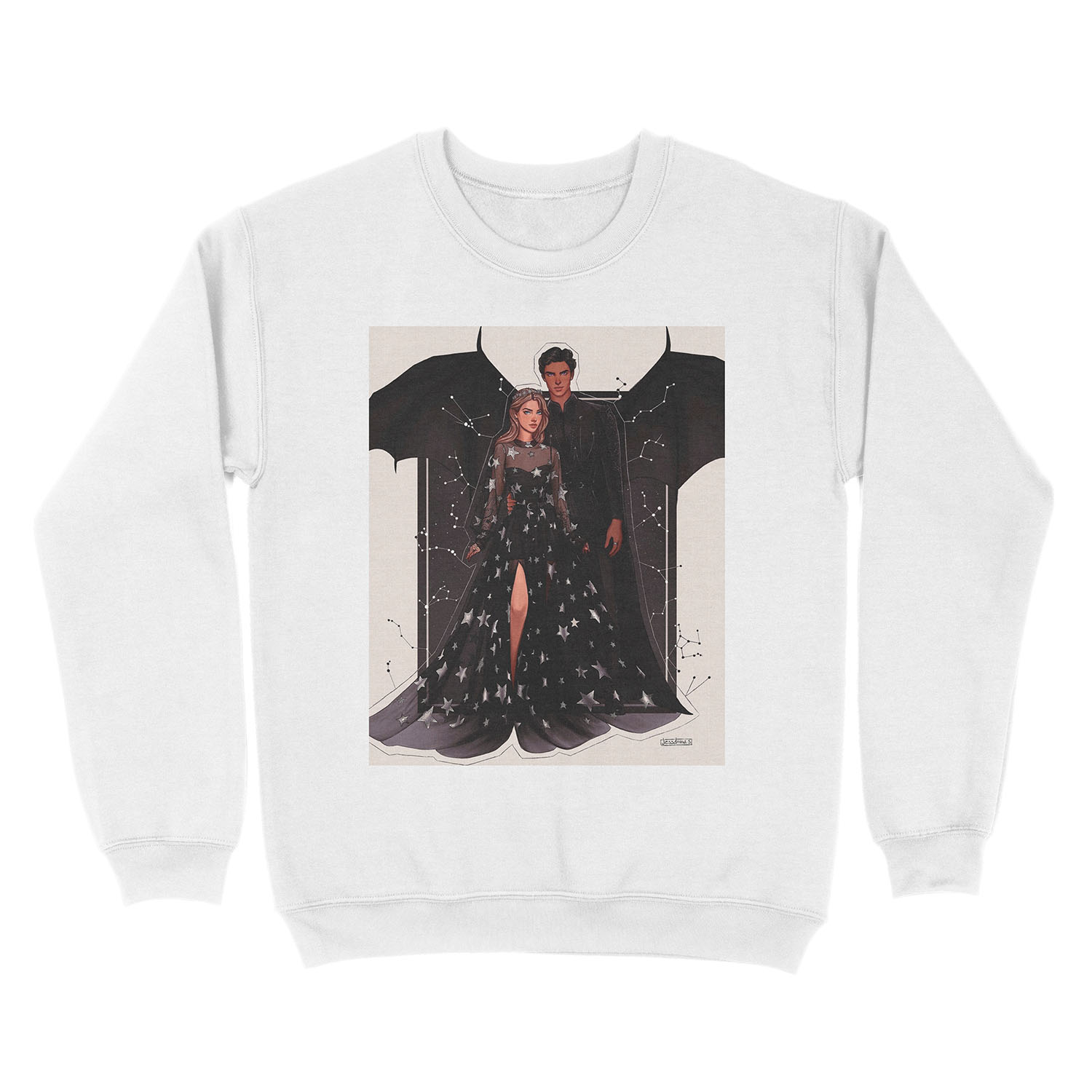 Feyre and Rhysand fanart. Unisex Crewneck Sweatshirt - Image 2
