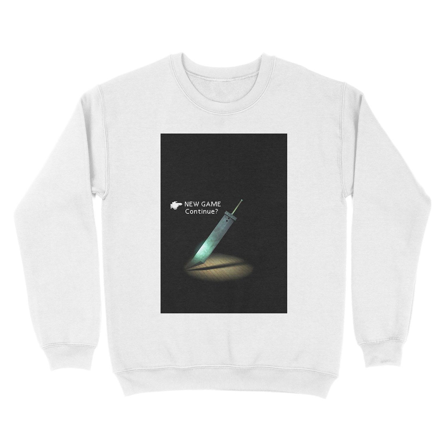 FF7 menu new game Unisex Crewneck Sweatshirt - Image 2