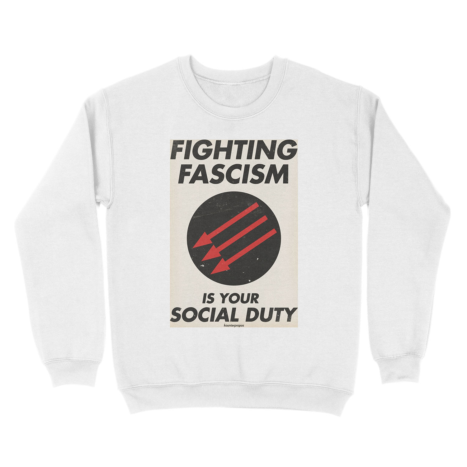 Fighting Fascism is Your Social Duty Unisex Crewneck Sweatshirt - Image 2