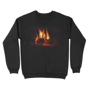 Fire in fireplace Unisex Crewneck Sweatshirt