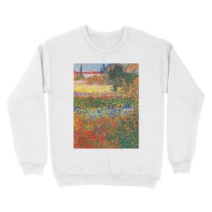 Alternative view of Flower Garden Painting by Vincent Van Gogh Unisex Crewneck Sweatshirt