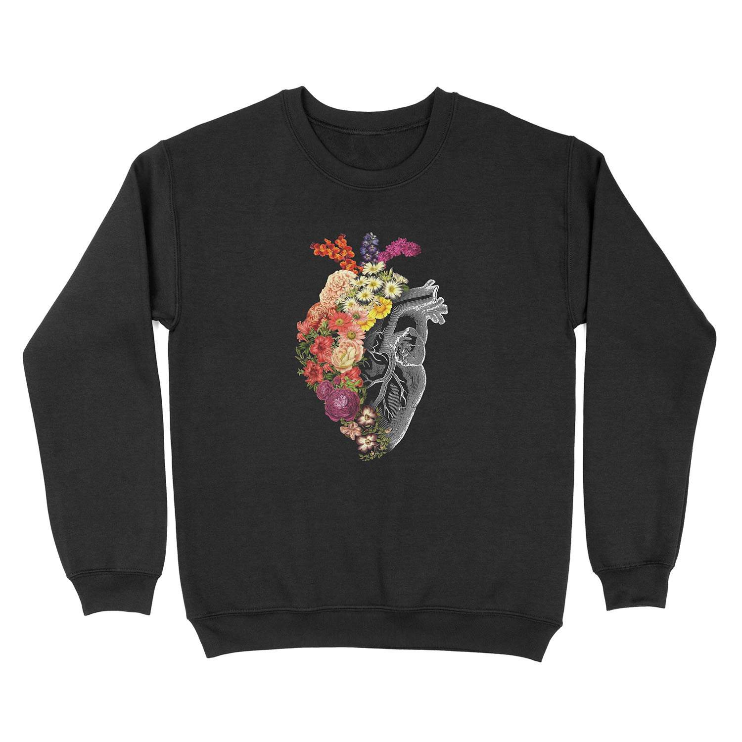 Flower Heart Spring Unisex Crewneck Sweatshirt