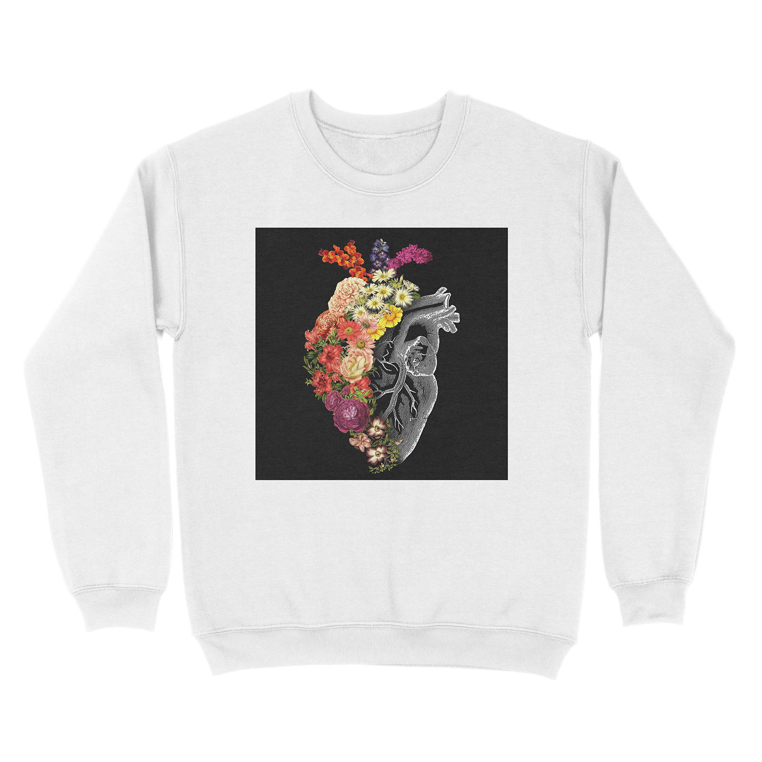 Flower Heart Spring Unisex Crewneck Sweatshirt - Image 2