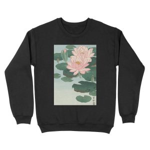 Flowering Water Lily, Ohara Koson Unisex Crewneck Sweatshirt