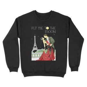 FLY ME TO THE MOON; Vintage Dance Print Unisex Crewneck Sweatshirt