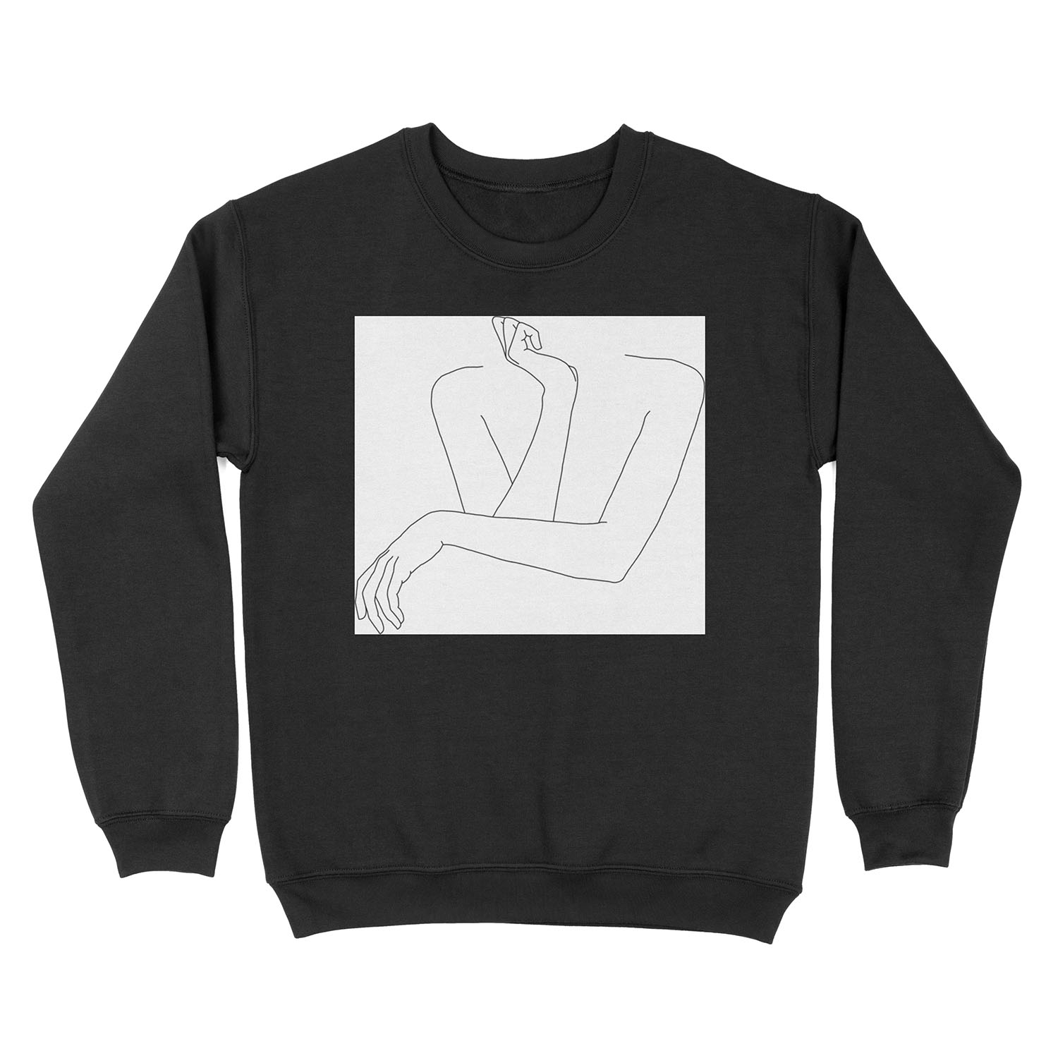Folded arms line drawing - Anna Unisex Crewneck Sweatshirt