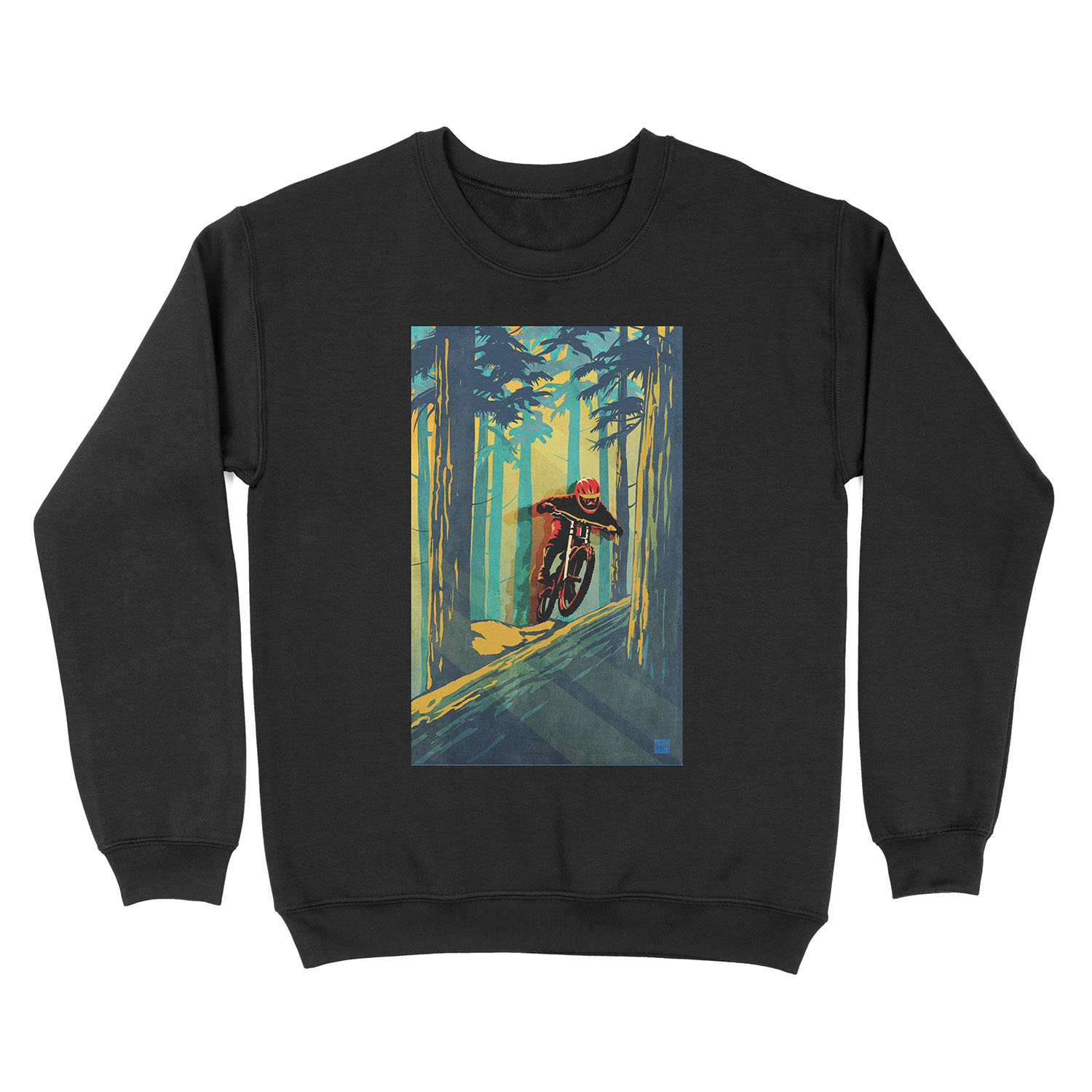 Forest log mountain bike ghost jumper Unisex Crewneck Sweatshirt