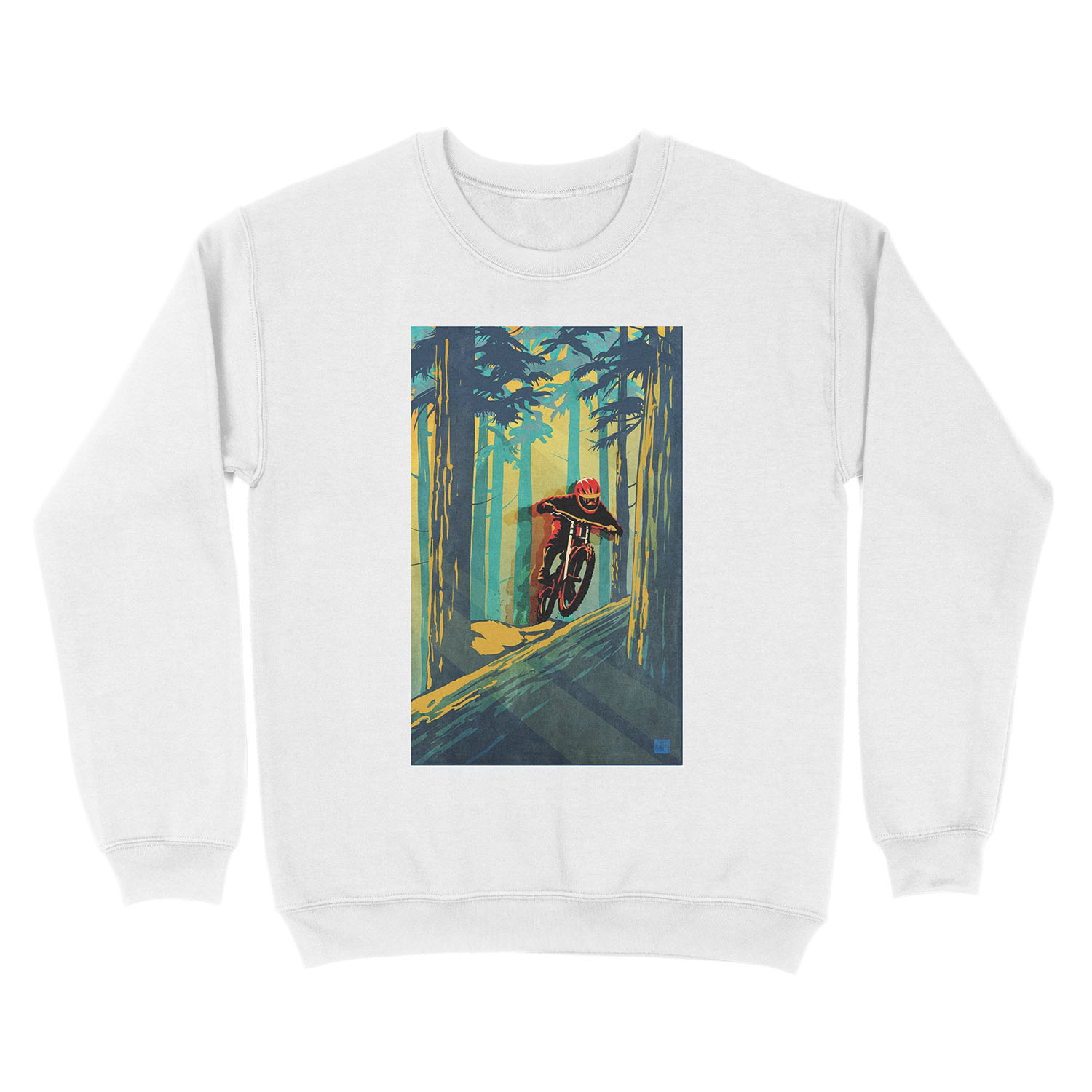 Forest log mountain bike ghost jumper Unisex Crewneck Sweatshirt - Image 2