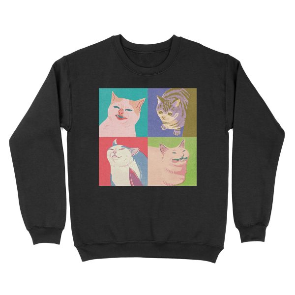 Four Meme Cats of the Apocalypse Unisex Crewneck Sweatshirt