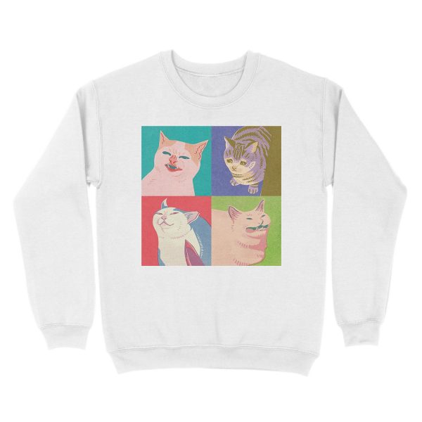 Four Meme Cats of the Apocalypse Unisex Crewneck Sweatshirt - Image 2