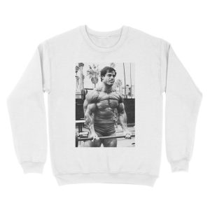 Alternative view of Franco Columbu Bicep Curl Unisex Crewneck Sweatshirt