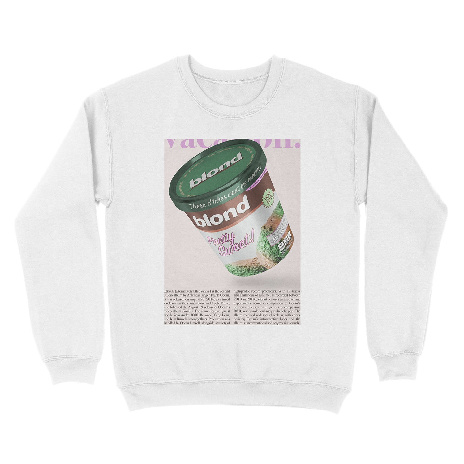 Frank Ocean - Blonde as Ice Cream Unisex Crewneck Sweatshirt - Image 2