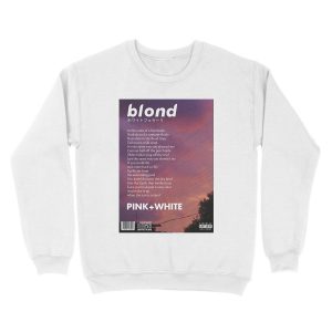 Alternative view of Frank Ocean - Blonde Pink + White Unisex Crewneck Sweatshirt