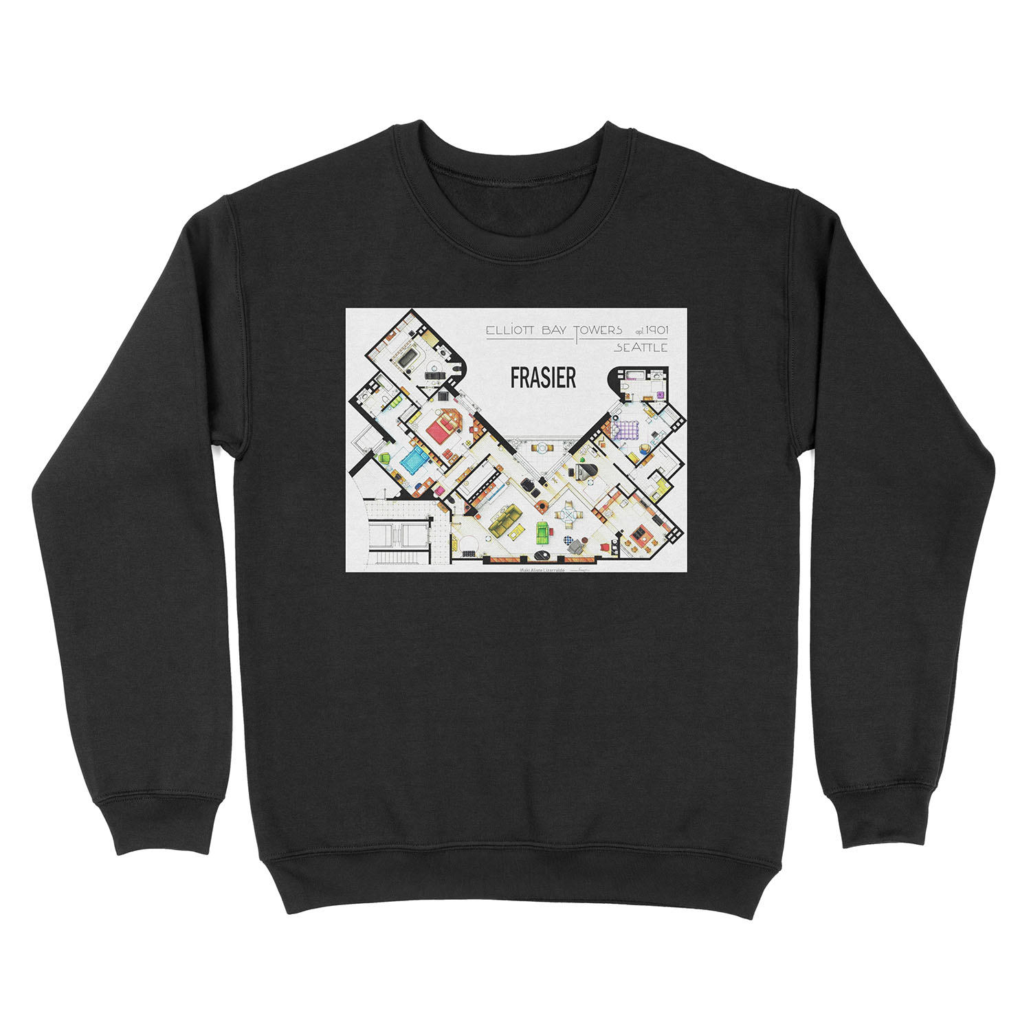 Frasier Apartment Floorplan Unisex Crewneck Sweatshirt