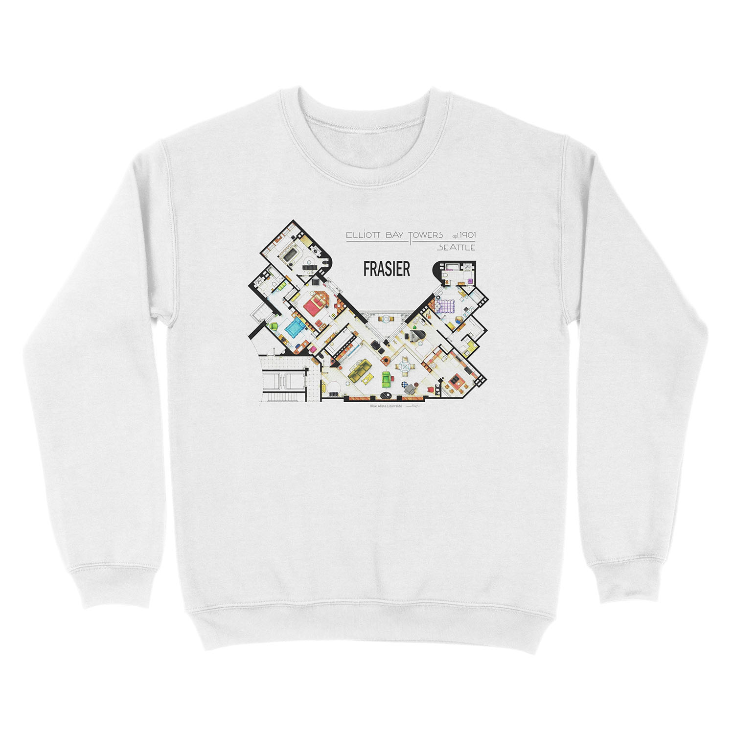 Frasier Apartment Floorplan Unisex Crewneck Sweatshirt - Image 2