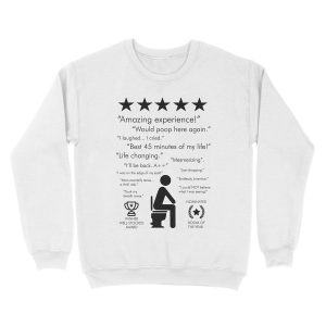 Alternative view of Funny bathroom reviews Unisex Crewneck Sweatshirt