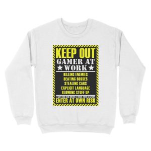 Alternative view of Gamer at work Unisex Crewneck Sweatshirt