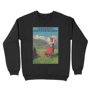 Garmisch Partenkirchen... vintage tourist poster Unisex Crewneck Sweatshirt