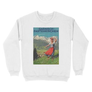 Alternative view of Garmisch Partenkirchen... vintage tourist poster Unisex Crewneck Sweatshirt