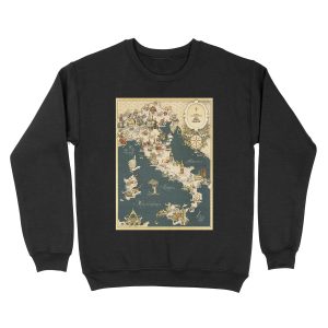 Gastronomic Map of Italy 1949 Unisex Crewneck Sweatshirt