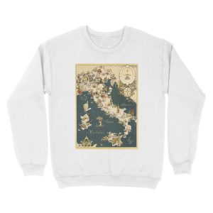 Alternative view of Gastronomic Map of Italy 1949 Unisex Crewneck Sweatshirt