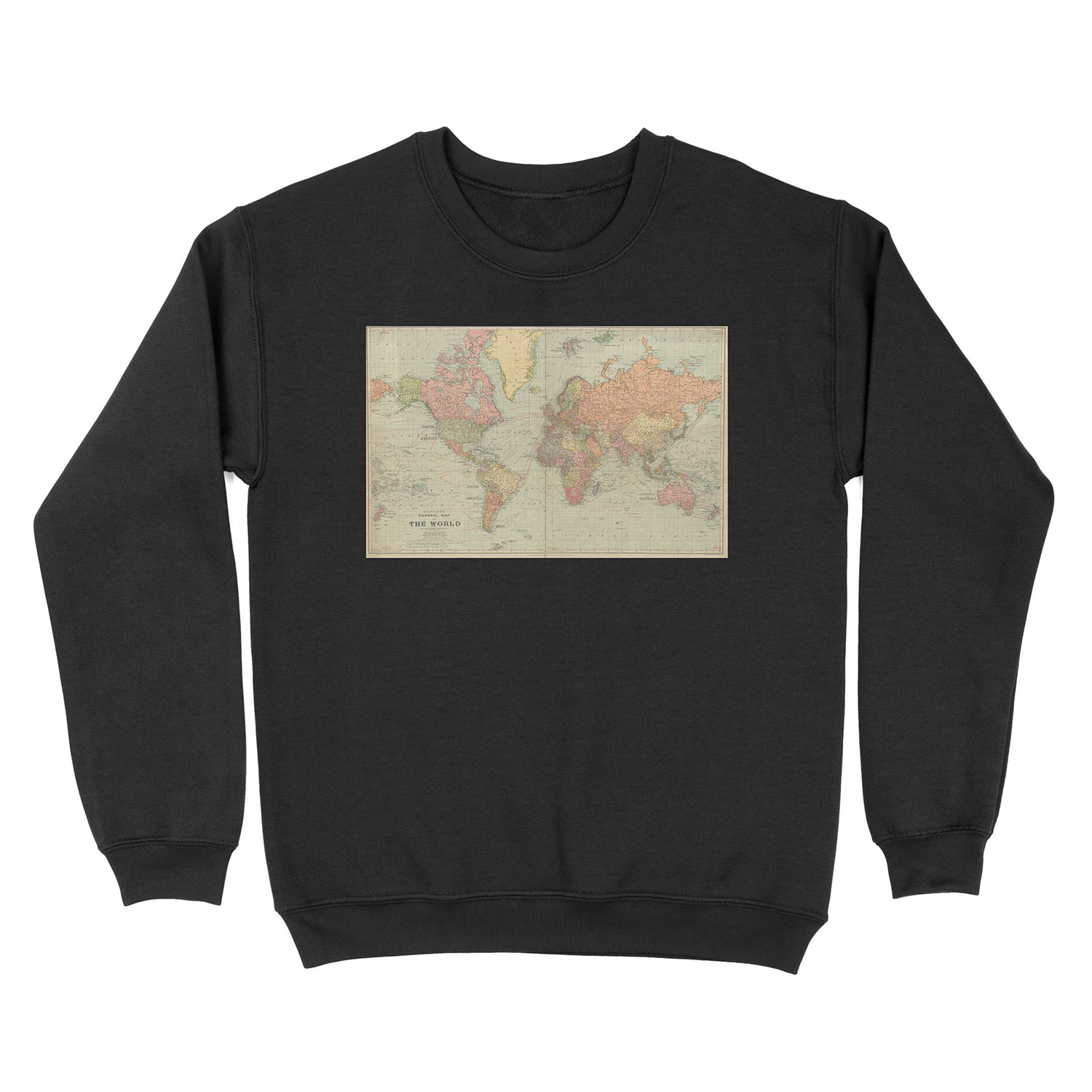General Map of the World by Stanford year 1922 Unisex Crewneck Sweatshirt