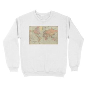 Alternative view of General Map of the World by Stanford year 1922 Unisex Crewneck Sweatshirt