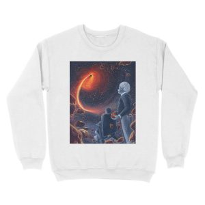 Alternative view of Ghosts in the Sky: Einstein and Hawking Unisex Crewneck Sweatshirt