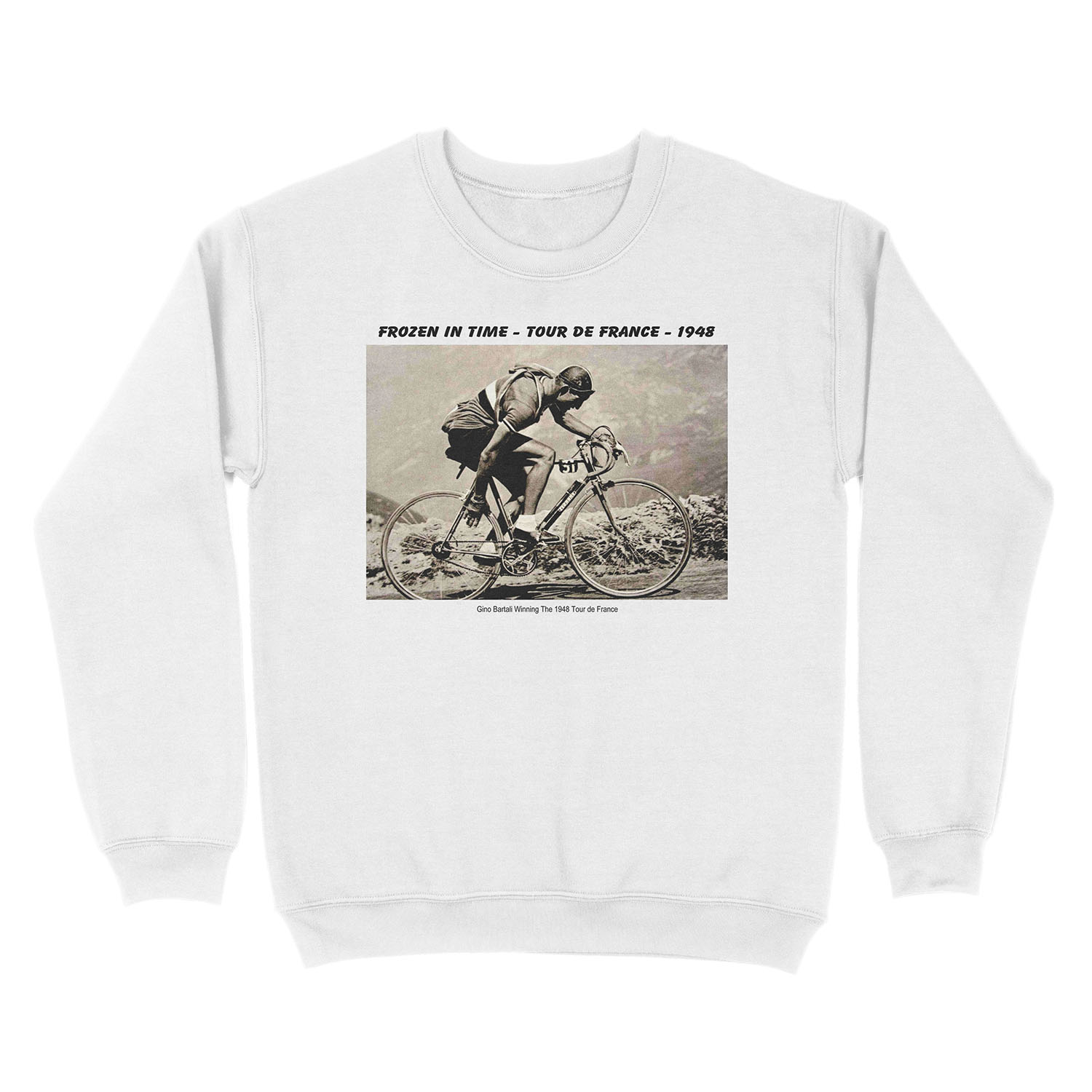 GINO BARTALI : Vintage 1948 Winning Tour De France Advertising Print Unisex Crewneck Sweatshirt - Image 2
