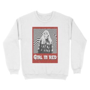 Alternative view of Girl in red | Retro Unisex Crewneck Sweatshirt