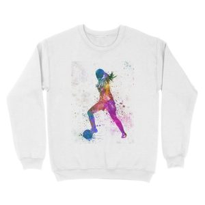 Alternative view of Girl playing soccer football player silhouette Unisex Crewneck Sweatshirt