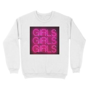 Alternative view of Girls Girls Girls Unisex Crewneck Sweatshirt