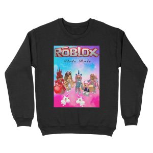 Girls rule rōblox print Unisex Crewneck Sweatshirt