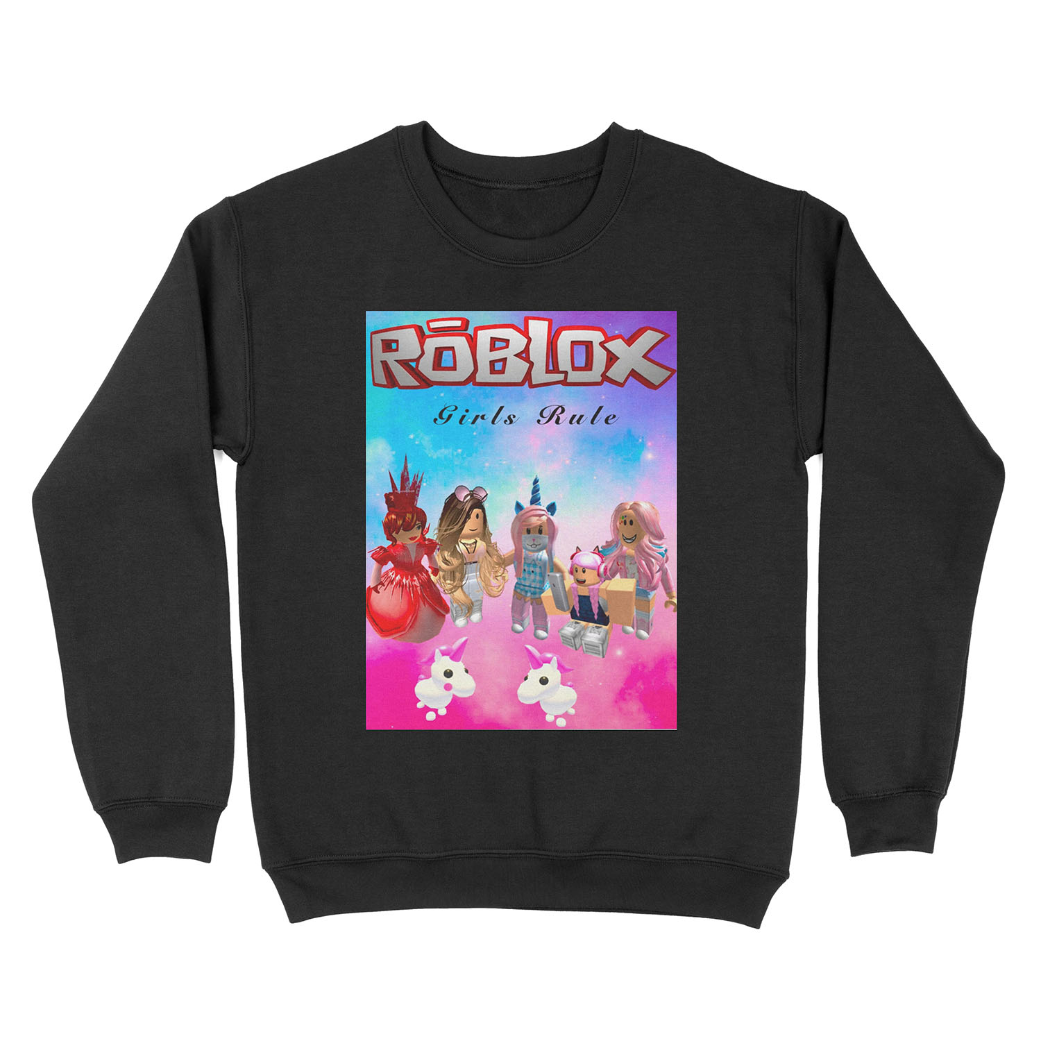 Girls rule rōblox print Unisex Crewneck Sweatshirt