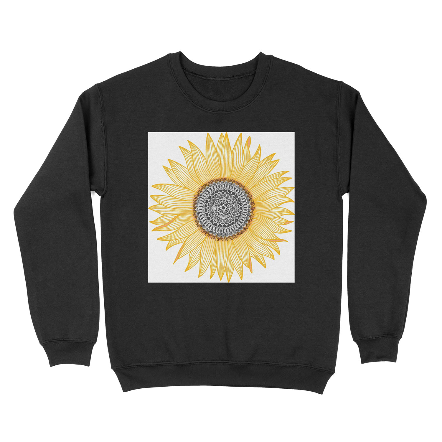 Golden Mandala Sunflower Unisex Crewneck Sweatshirt