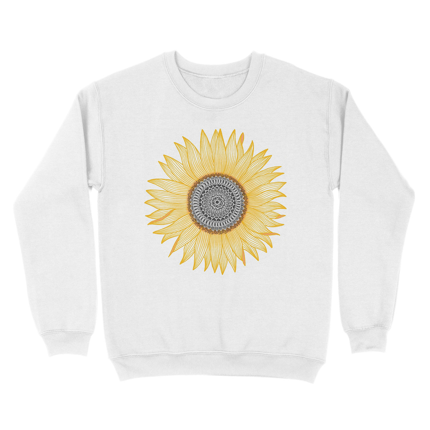 Golden Mandala Sunflower Unisex Crewneck Sweatshirt - Image 2
