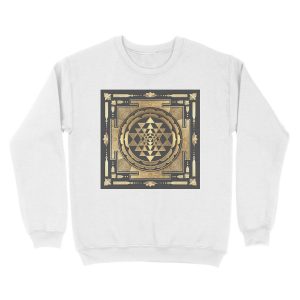 Alternative view of GOLDEN SRI YANTRA (deep charcoal background) Unisex Crewneck Sweatshirt