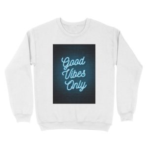 Alternative view of Good Vibes Only - Neon (Blue) Unisex Crewneck Sweatshirt