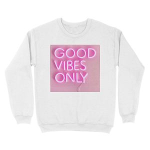 Alternative view of good vibes only pink Unisex Crewneck Sweatshirt