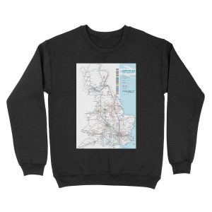 Great Britain national rail train operators map Unisex Crewneck Sweatshirt