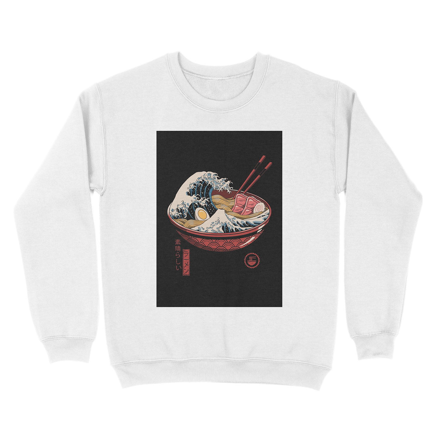 Great Ramen Wave Unisex Crewneck Sweatshirt - Image 2