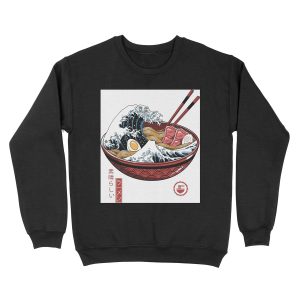 Great Ramen Wave White Unisex Crewneck Sweatshirt