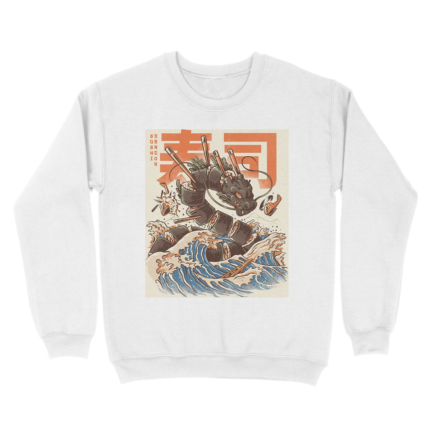 Great Sushi Dragon Unisex Crewneck Sweatshirt - Image 2